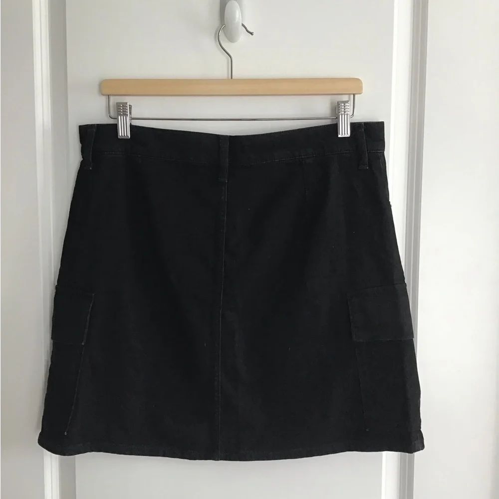 Banana Republic Denim‎ Mini Skirt Women Size 12 Black Pockets Casual Cargo NWT